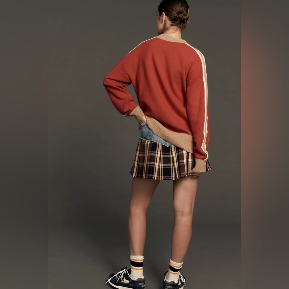 Anthropologie Maeve Contrast-Tipped Slouchy Sweater Size Large - Picture 4 of 7